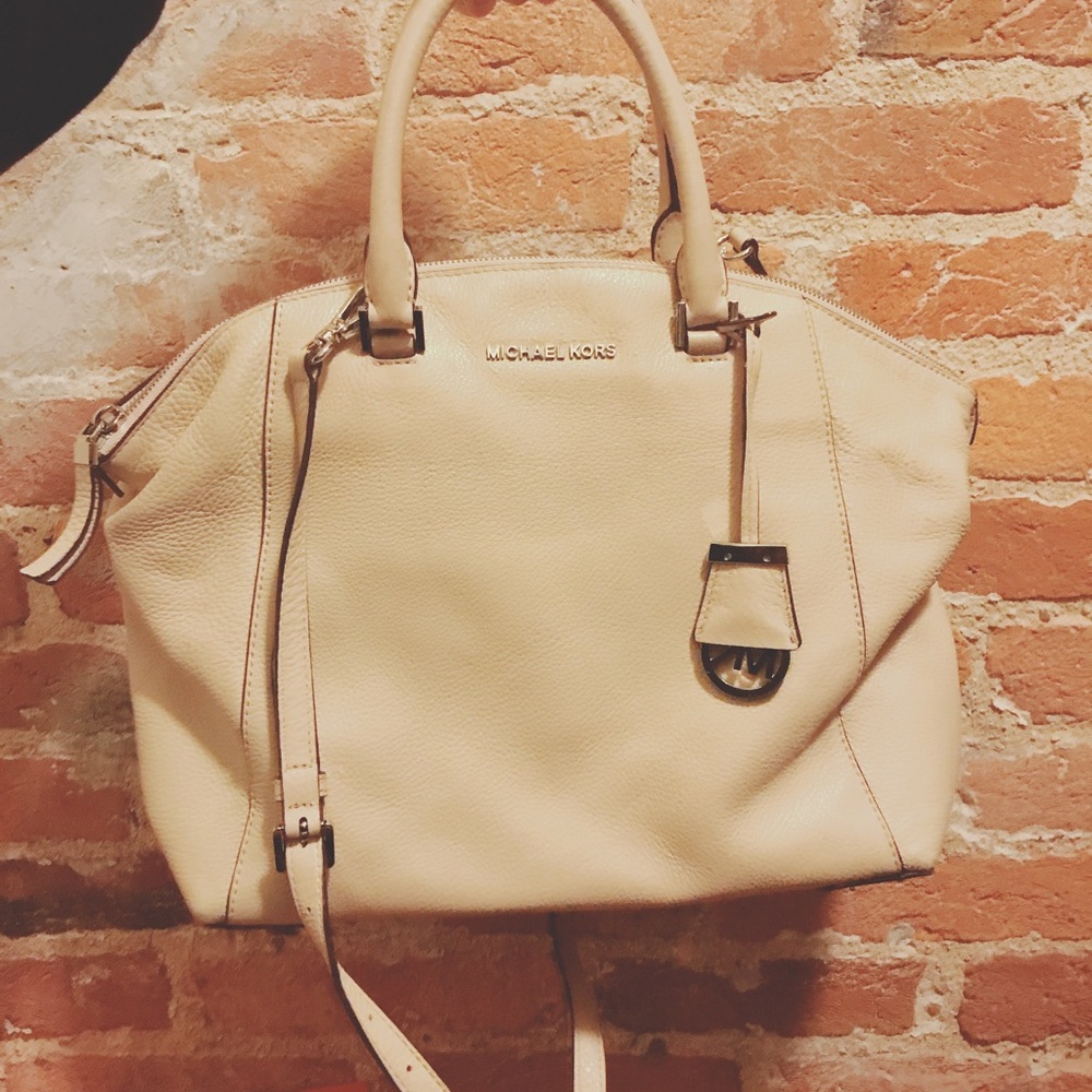 Michael Kors soft leather creme bag